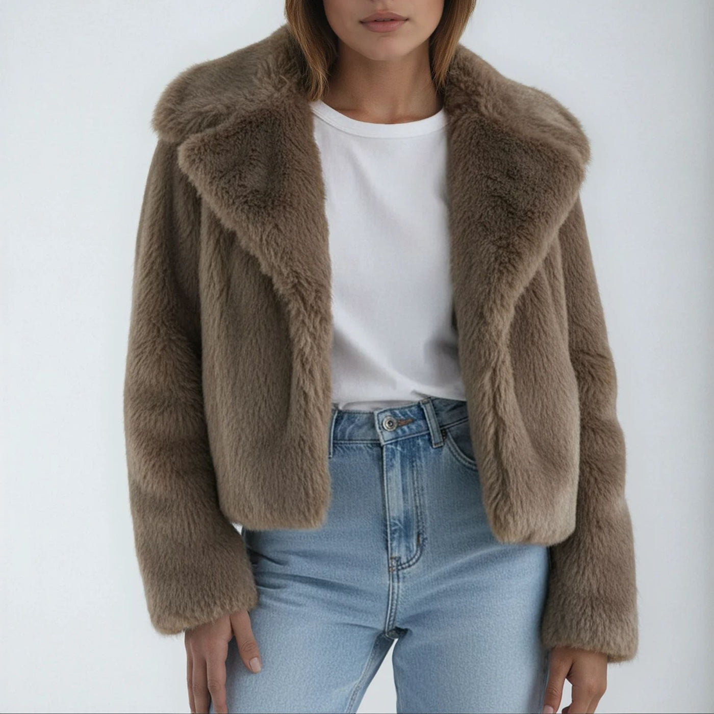 Faux fur jakke